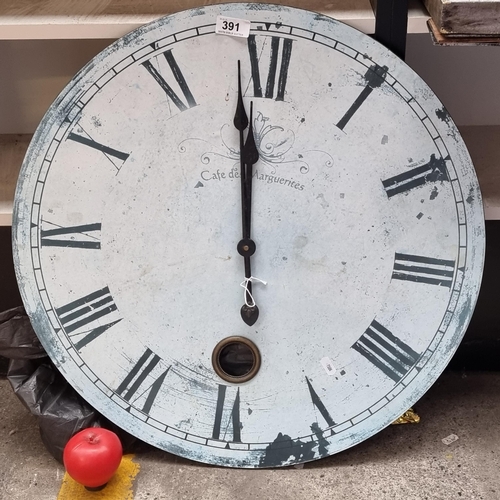 391 - A very large round French style wall clock.