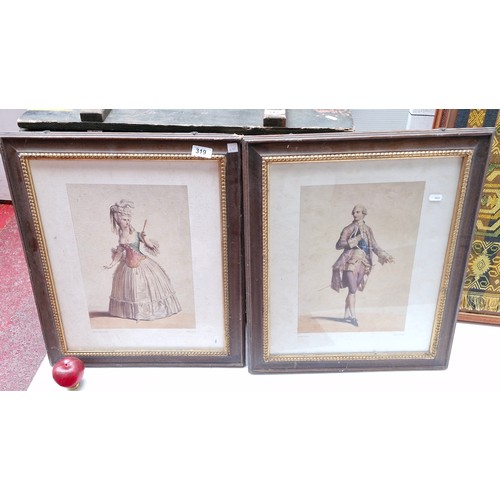 319 - Two lovely prints after 'Andre Deveria' titled 'Costume Louis XVI' and 'Costume Sous Louis XVI'. Bot... 