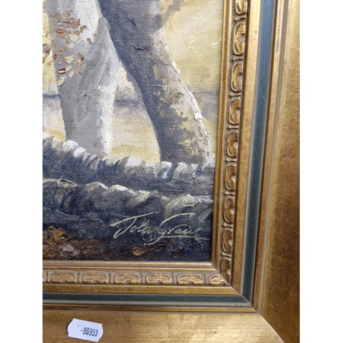 1185 - Star Lot: John Grain (British, 1922-2016). A large original John Grain oil on canvas painting. Featu... 