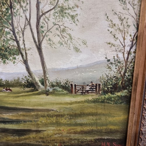 117 - Star Lot: A captivating original oil on canvas painting. Features a quaint countryside landscape wit... 