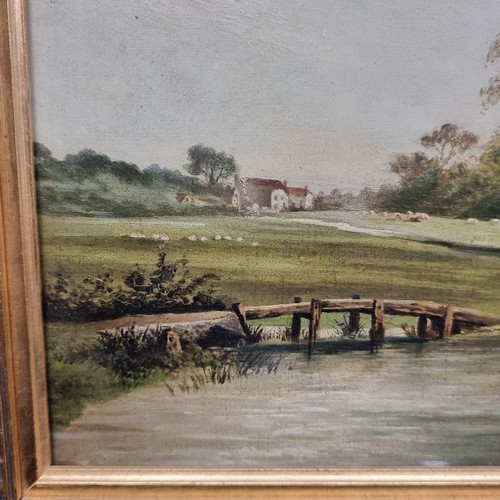 117 - Star Lot: A captivating original oil on canvas painting. Features a quaint countryside landscape wit... 