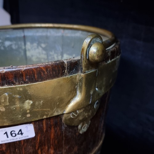 164 - Super Star Lot: A gorgeous pair of Irish Georgian solid brass bound coopered Irish Peat buckets. Lov... 