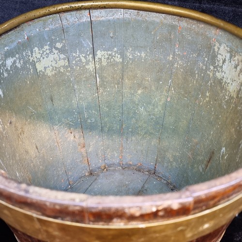 164 - Super Star Lot: A gorgeous pair of Irish Georgian solid brass bound coopered Irish Peat buckets. Lov... 