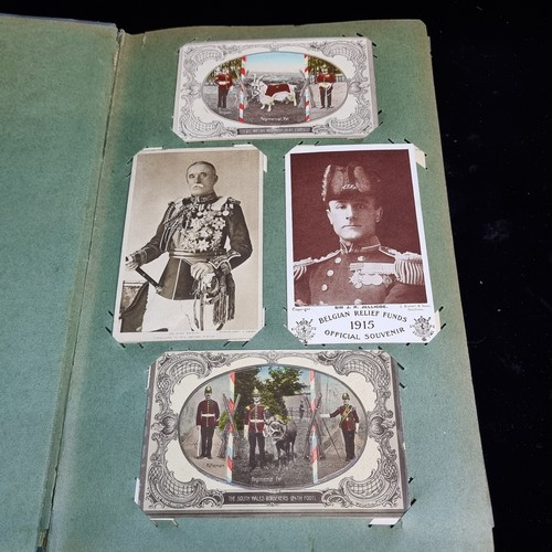 172 - Star Lot : A fabulous Art Nouveau postcard album filled with over approx. 300 original WWI postcards... 