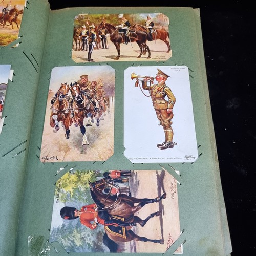 172 - Star Lot : A fabulous Art Nouveau postcard album filled with over approx. 300 original WWI postcards... 