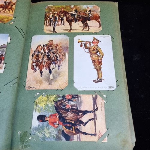 172 - Star Lot : A fabulous Art Nouveau postcard album filled with over approx. 300 original WWI postcards... 