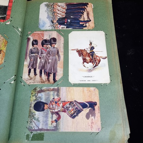 172 - Star Lot : A fabulous Art Nouveau postcard album filled with over approx. 300 original WWI postcards... 