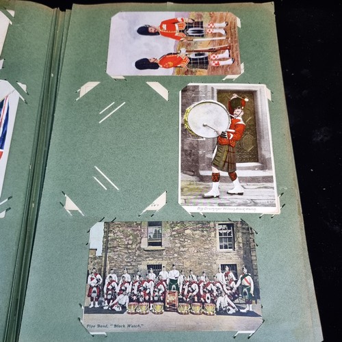 172 - Star Lot : A fabulous Art Nouveau postcard album filled with over approx. 300 original WWI postcards... 