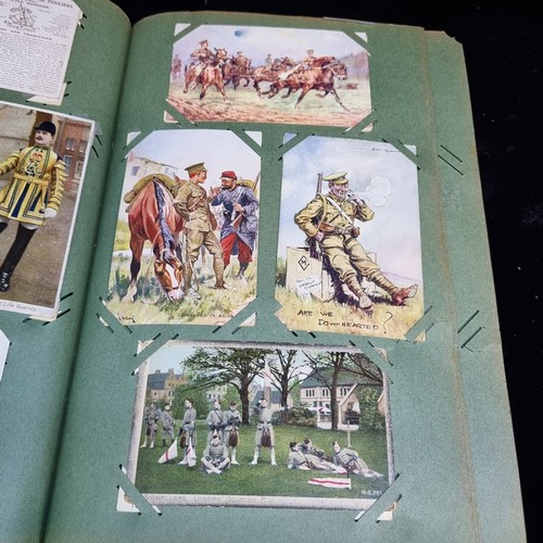 172 - Star Lot : A fabulous Art Nouveau postcard album filled with over approx. 300 original WWI postcards... 