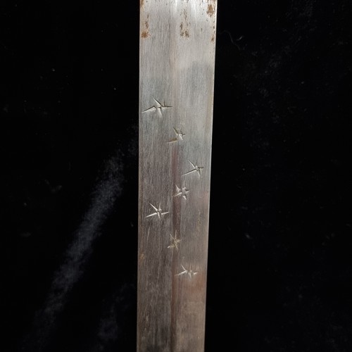 271 - Star Lot : A rare antique Chinese Inlaid full length Ceremonial Jian Sword. With A huge amount of ch... 