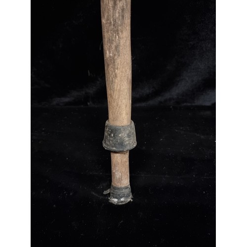 273 - A fascinating and greatly detailed hand carved antique African tribal walking stick.  From the Hallw... 