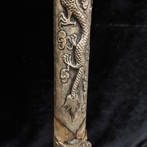 271 - Star Lot : A rare antique Chinese Inlaid full length Ceremonial Jian Sword. With A huge amount of ch... 