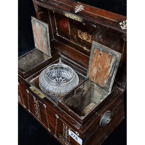 278 - Star lot :A stunning Victorian tea caddy boasting exquisite mother of pearl detail throughout. Comes... 