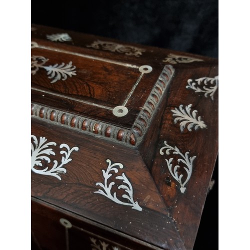 278 - Star lot :A stunning Victorian tea caddy boasting exquisite mother of pearl detail throughout. Comes... 