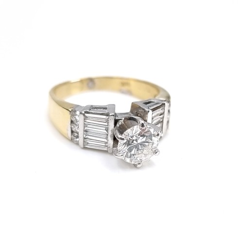 1104 - Super Star lot : A fabulous, 18ct yellow and white gold diamond ring, With a very large centre Diamo... 