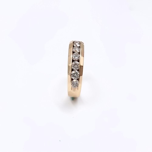 1106 - Super Star Lot : A Fabulous 14ct yellow gold channel set diamond ring, With 9 good size large inset ... 