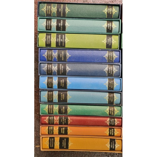 436 - A boxed collection of Folio society classics, finely bound, features gilt accents. Titles include *B... 