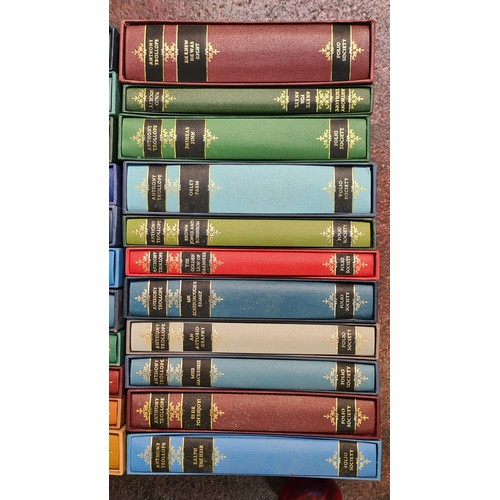 436 - A boxed collection of Folio society classics, finely bound, features gilt accents. Titles include *B... 