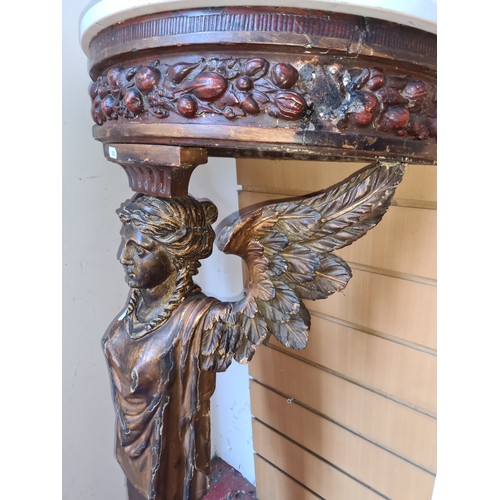 325 - Super Star Lot : A fabulous Georgian early 19th century Baroque single leg console table with white ... 