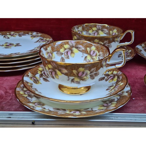 350 - A 20 piece set of Arklow Fine Irish Bone China featuring Autumnul colours and floral detailing with ... 