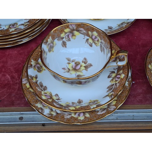 350 - A 20 piece set of Arklow Fine Irish Bone China featuring Autumnul colours and floral detailing with ... 