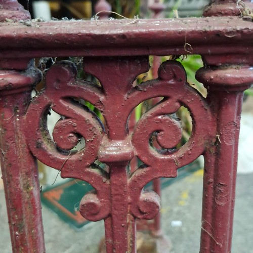 747 - Star lot : A super Victorian cast iron stick stand with drip tray. A beautiful arts and crafts desig... 