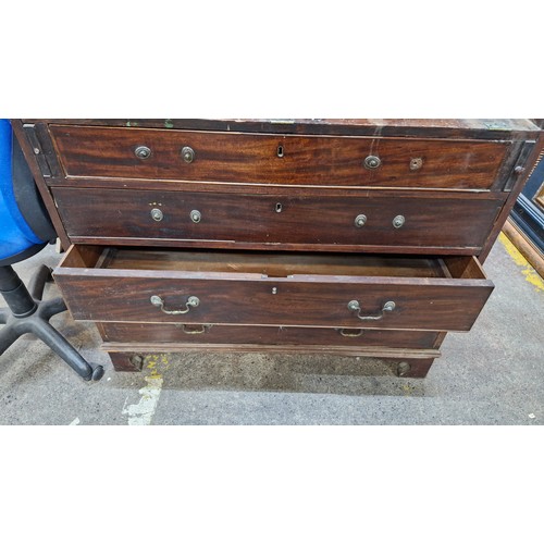 984 - Star lot ;An antique writing desk with added display glass cabinet, features four drawers and writin... 