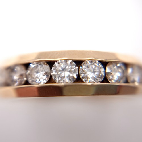 1106 - Super Star Lot : A Fabulous 14ct yellow gold channel set diamond ring, With 9 good size large inset ... 