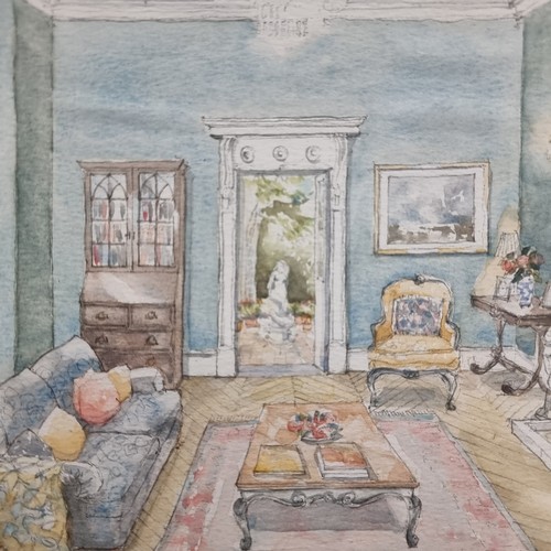 84 - Star Lot: 'Lucina Lennon'  A wonderful original 'Lucina Lennon' watercolour and pencil on paper pain... 