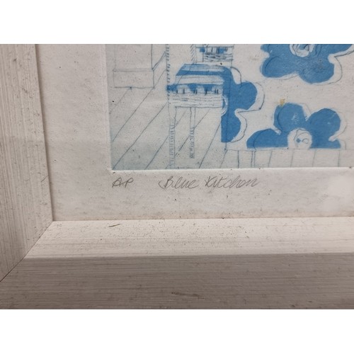 102 - Star Lot: 'Lucina Lennon' An Original A/P 'Lucina Lennon' etching titled 'Blue Kitchen'. Features an... 