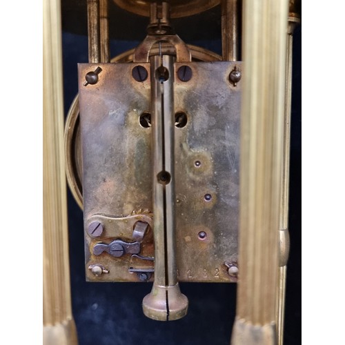 184 - Star Lot : A fabulous very large 1920's German brass anniversary clock, with glass dome. Features pr... 