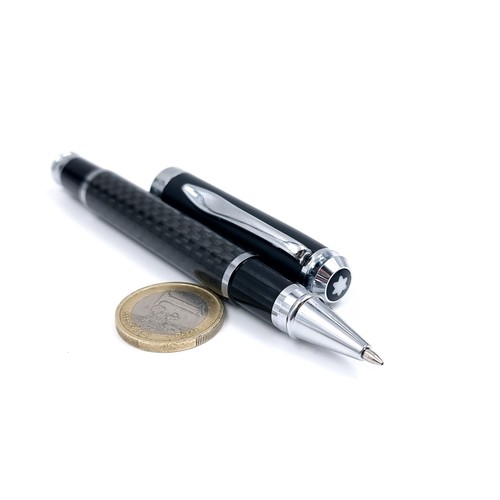 43 - Star lot : A handsome Mont Blanc ballpoint pen in excellent condition. Handsome chequered body. RRP ... 