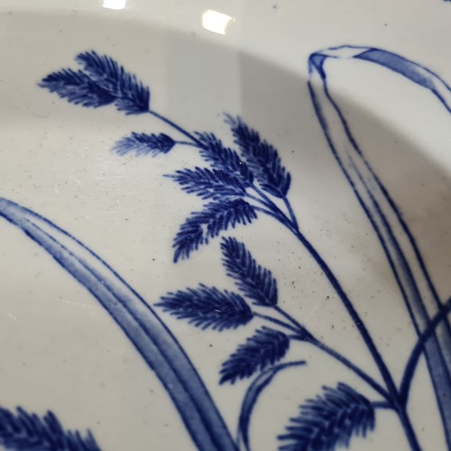 298 - A vintage beautiful large Hawthorn TGB Ironstone serving platter with blue and white swallow design.... 