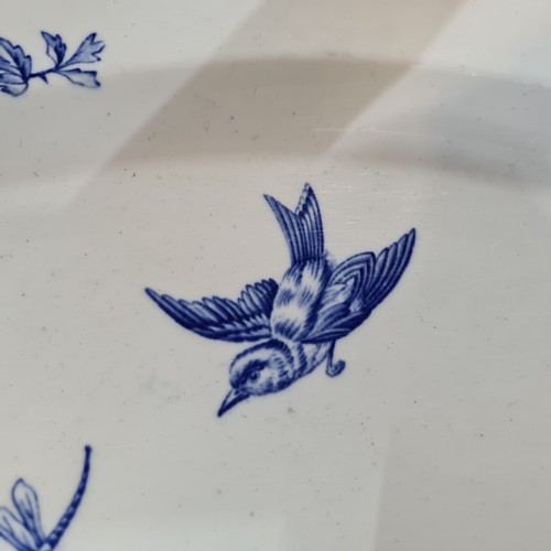 298 - A vintage beautiful large Hawthorn TGB Ironstone serving platter with blue and white swallow design.... 