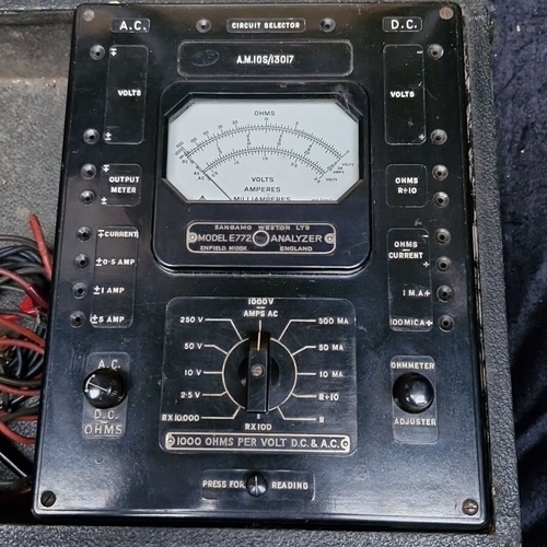 433 - A ww11 era  Weston Model E772 Type 4 Analyzer multimeter by Sangamo Weston Ltd c.1943. Housed in ori... 