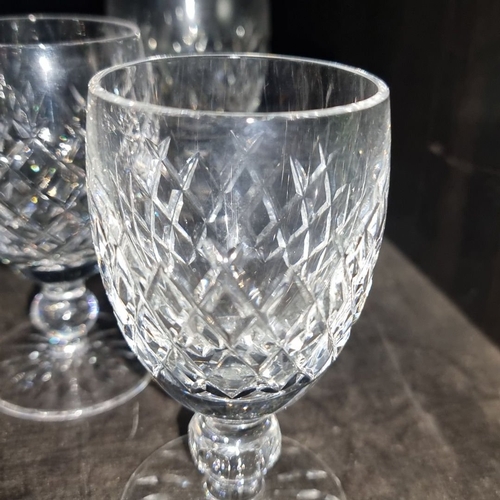 481 - A selection of six Waterford Crystal glasses. All in good condition with acid mark to base. A 3, a 2... 