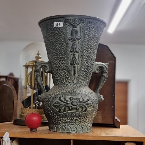 1381 - Star Lot : A very large and heavy Partenon Spanish ceramic urn vase with agapanthus leaf design. A v... 