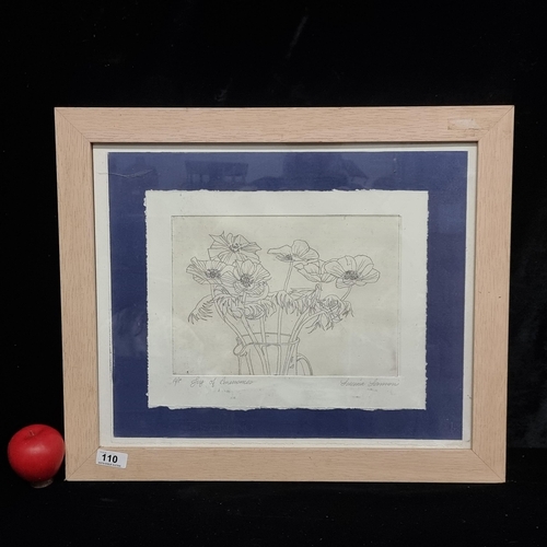 1389 - Star Lot: 'Lucina Lennon' An original A/P 'Lucina Lennon' etching titled 'Jug of Anemones'. Signed, ... 