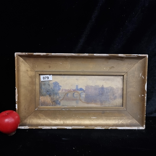 1399 - A sweet original 'C Housley' watercolour on paper painting. Features a serene riverscape scene with ... 