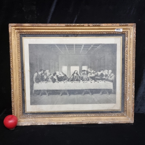 1401 - A quality monochromatic print after Leonardo da Vinci (1452-1519) titled 'The Last Supper'. Housed i... 