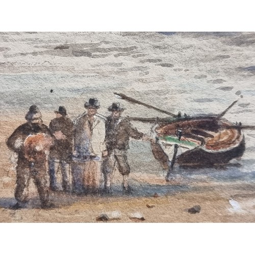 108 - Star Lot: A serene original watercolour on paper painting. Features a coastal scene with sailing boa... 