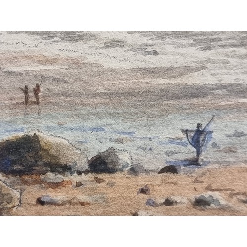 108 - Star Lot: A serene original watercolour on paper painting. Features a coastal scene with sailing boa... 