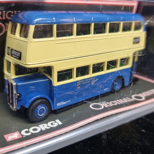 188 - Five highly collectable diecast model buses. Four Corgi examples and one Atlas Editions example. All... 