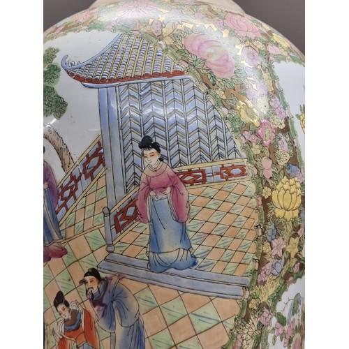 197 - Star Lot : An impressive, very very large vintage Chinese porcelain baluster vase in the Famille Ros... 