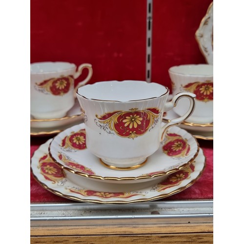 365 - 19 pieces of Hostess Tableware fine bone China. Includes sandwich plate, cups, saucers and side plat... 