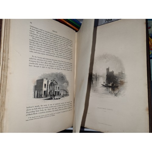 704 - Star Lot: Two wonderful antique books volumes I and III of 'Ireland: Its Scenery, Character, &c.' pu... 