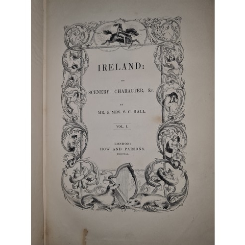 704 - Star Lot: Two wonderful antique books volumes I and III of 'Ireland: Its Scenery, Character, &c.' pu... 