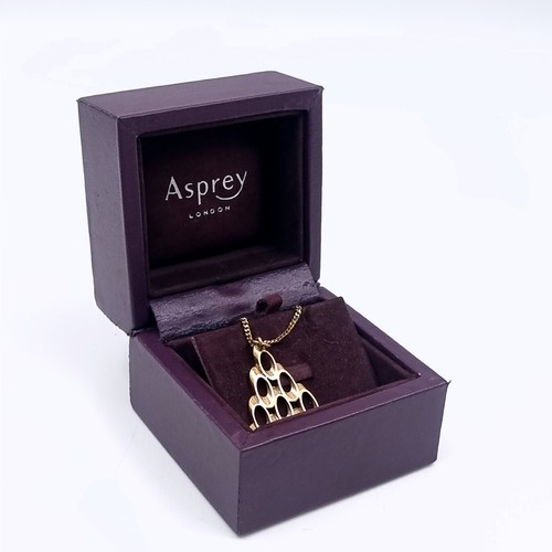 21 - A nine carat gold pendant necklace & chain presented in an Asprey box. Length of chain - 44 cms. Wei... 