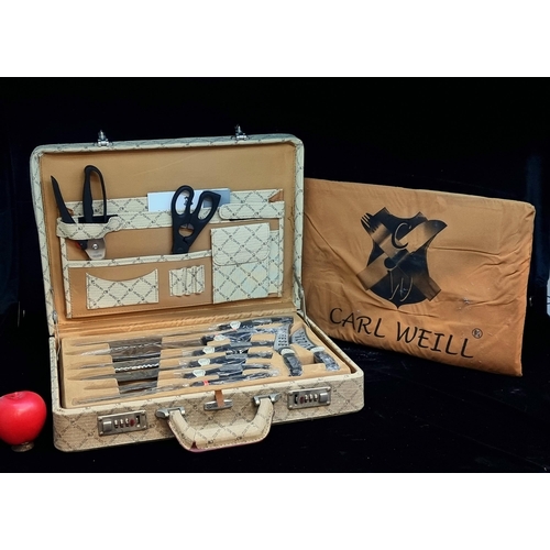 121 - A deluxe canteen case of 20 brand new Carl Weill kitchen knives, steak knives and fork and scissors.... 