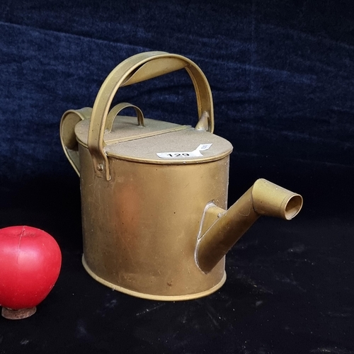 129 - A brass vintage watering can.